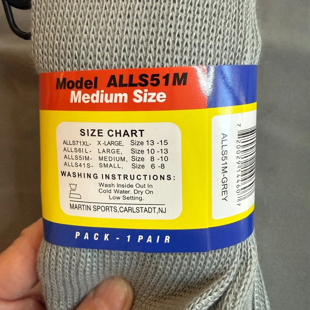 Martin‎ Sports Pack ALLS51M Sports Socks Grey Medium Baseball Football Soccer